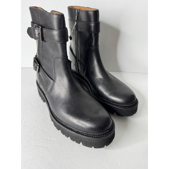 NEW GRENSON Natasha Buckled Leather Black Ankle Boots UK 7 US 9.5 - Picture 2 of 6